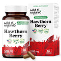 Wild & Organic Hawthorn Berry Capsules 1200 mg – 60 Count | Overall Support, Vegan, Non-GMO