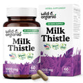 Wild & Organic Milk Thistle 1000mg Capsules - Liver Support, 60 Vegan Capsules