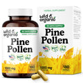 Wild & Organic Pine Pollen for Men – 1000 mg Capsules, Vegan & Non-GMO