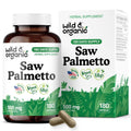 Wild & Organic Saw Palmetto Capsules 500 mg – Urinary Tract Support (180 Count) – Vegan, Non-GMO