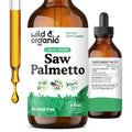 Wild & Organic Saw Palmetto Tincture - 4 fl oz | Vegan, Alcohol-Free, Sugar-Free Saw Palmetto Extract