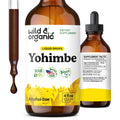 Wild & Organic Yohimbe Supplements for Men & Women - 5 mg Yohimbine Extract Tincture - Alcohol-Free Yohimbe Bark Drops - Vegan, Non-GMO & Sugar-Free - 4 fl oz