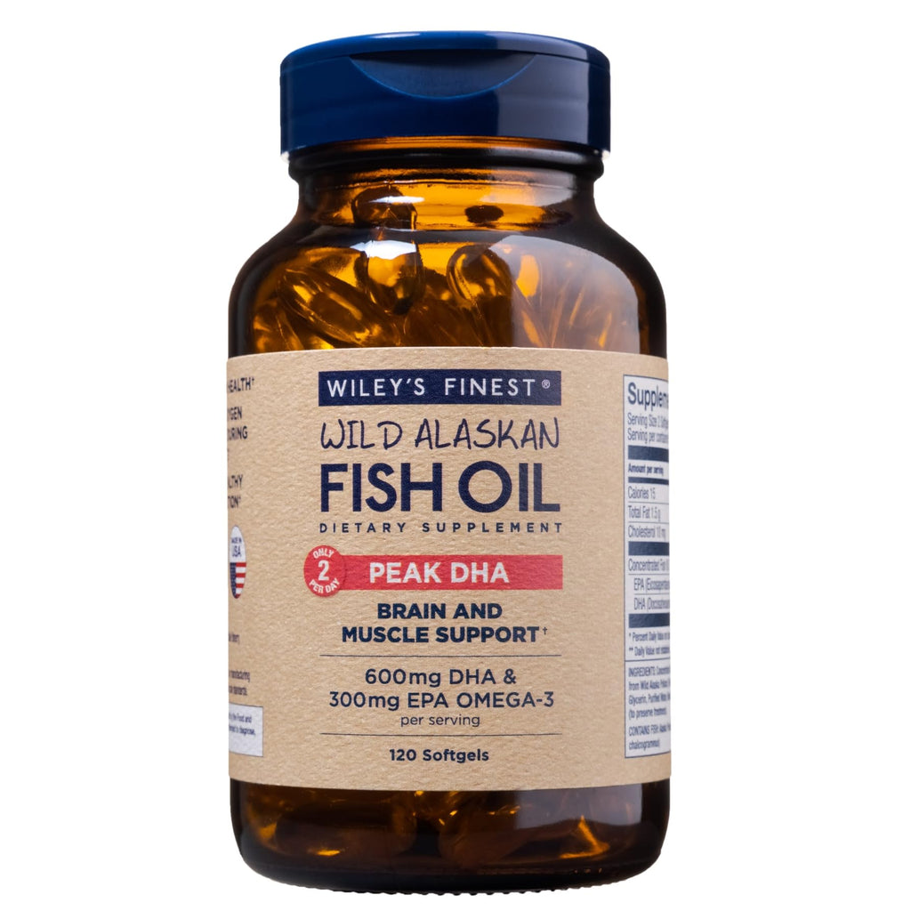 Wiley's Finest Wild Alaskan Fish Oil Peak DHA 900 mg - 120 Softgels
