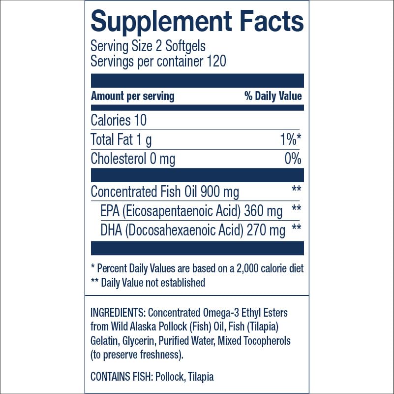 Wiley's Finest Easy Swallow Minis – Double-Strength Omega-3 630mg EPA/DHA