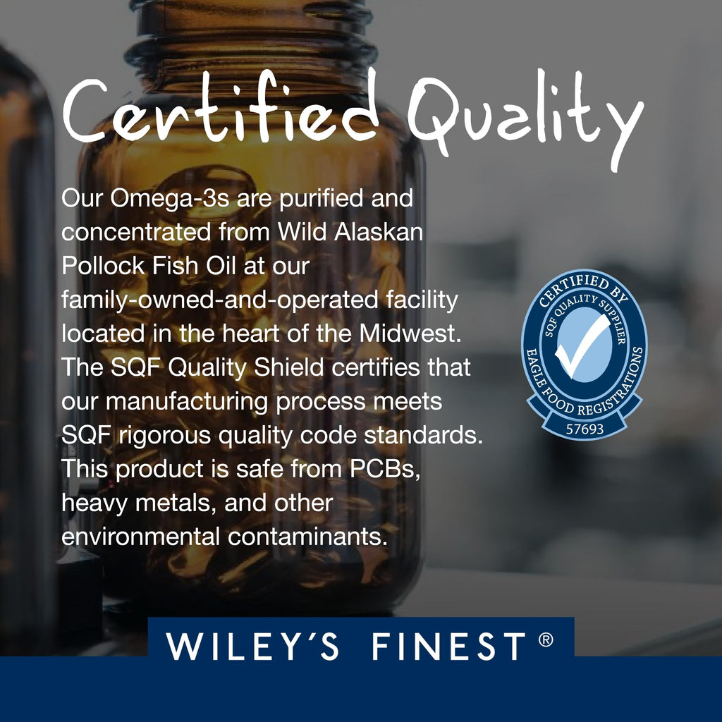Wiley's Finest Peak EPA Triple Strength Wild Alaskan Fish Oil 1000mg – 90 Softgels