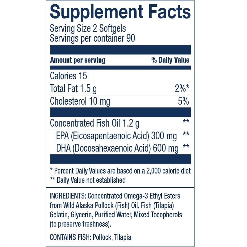 Wiley's Finest Wild Alaskan Fish Oil Prenatal DHA – 900mg Omega-3 (180 Softgels)