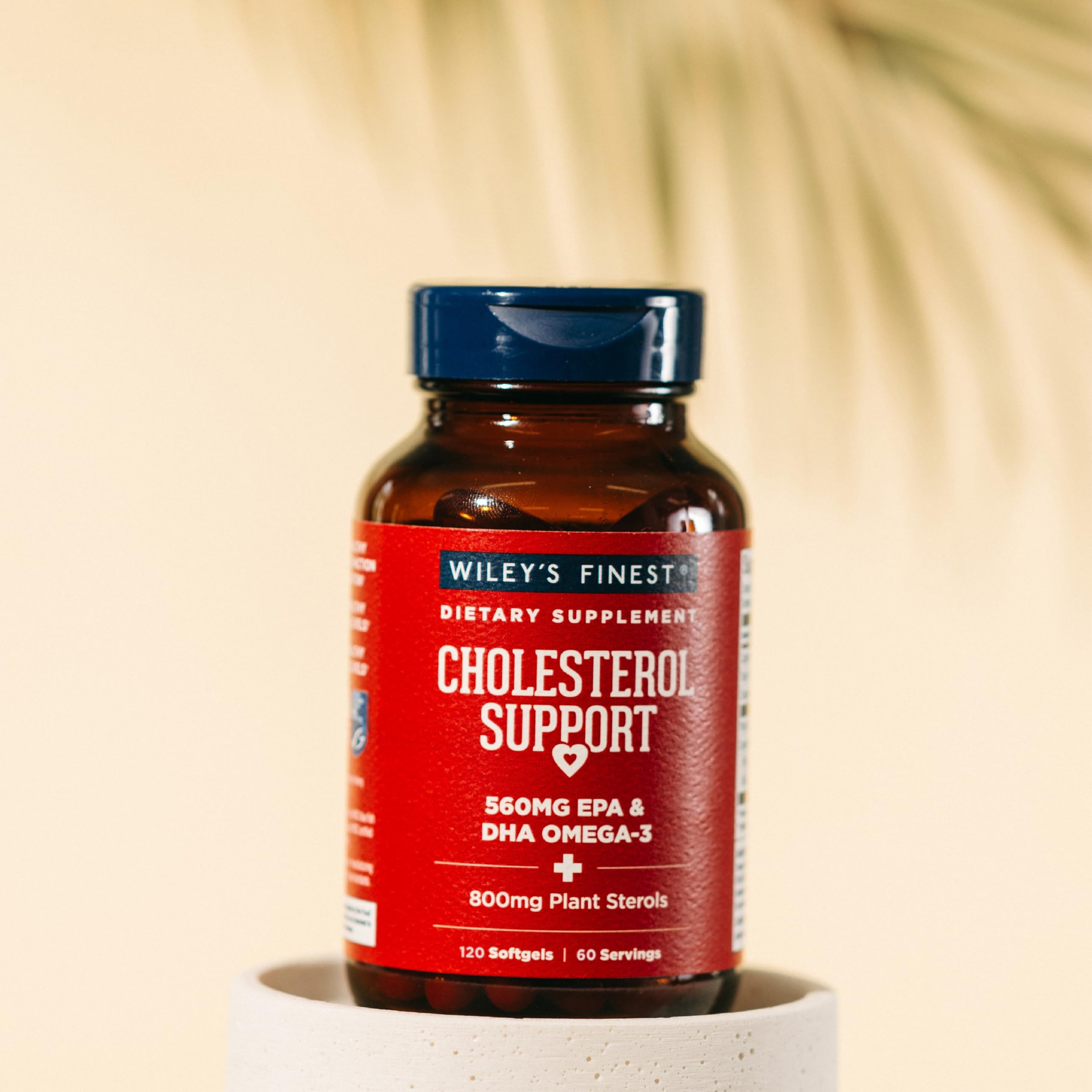 Wiley's Finest Wild Alaskan Fish Oil Cholesterol Support — Heart Health, 560mg Omega-3s, 120 Softgels