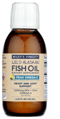Wiley’s Finest Wild Alaskan Fish Oil Peak Omega-3 – Lemon Flavor, 2300mg EPA/DHA, 4.23 oz