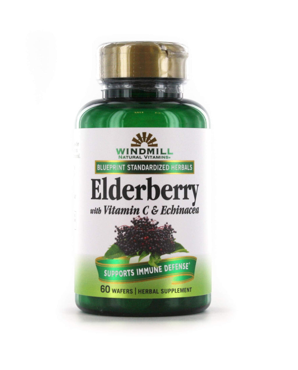Windmill Elderberry Capsules with Vitamin C & Echinacea – 60 Count
