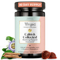 Winged Wellness Calm & Collected Gummies – Stress Support (KSM-66, L-Theanine, GABA) – Vegan & Gluten-Free Raspberry 42 Count