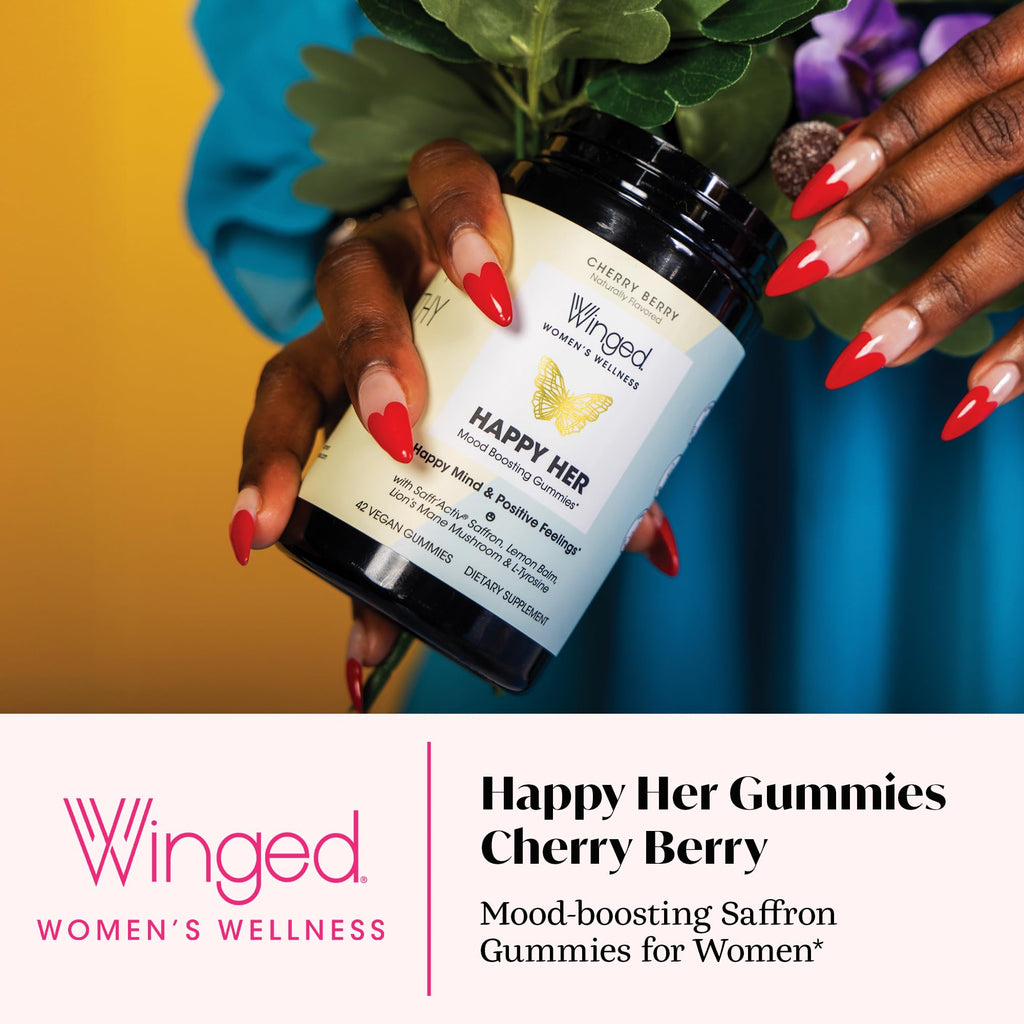 Winged Wellness Happy Her Mood Gummies - Vegan Mood Support for Women