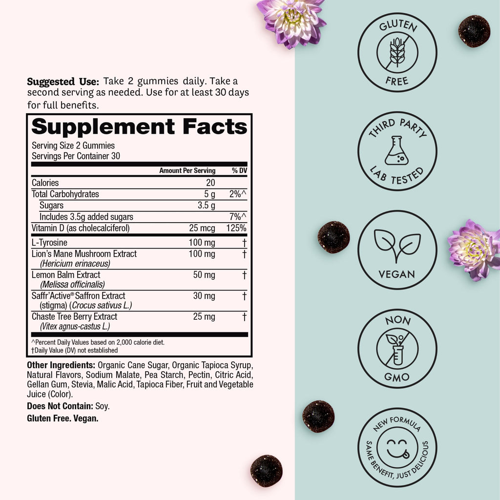 Winged Wellness Happy Her Mood Gummies - Vegan Mood Support for Women