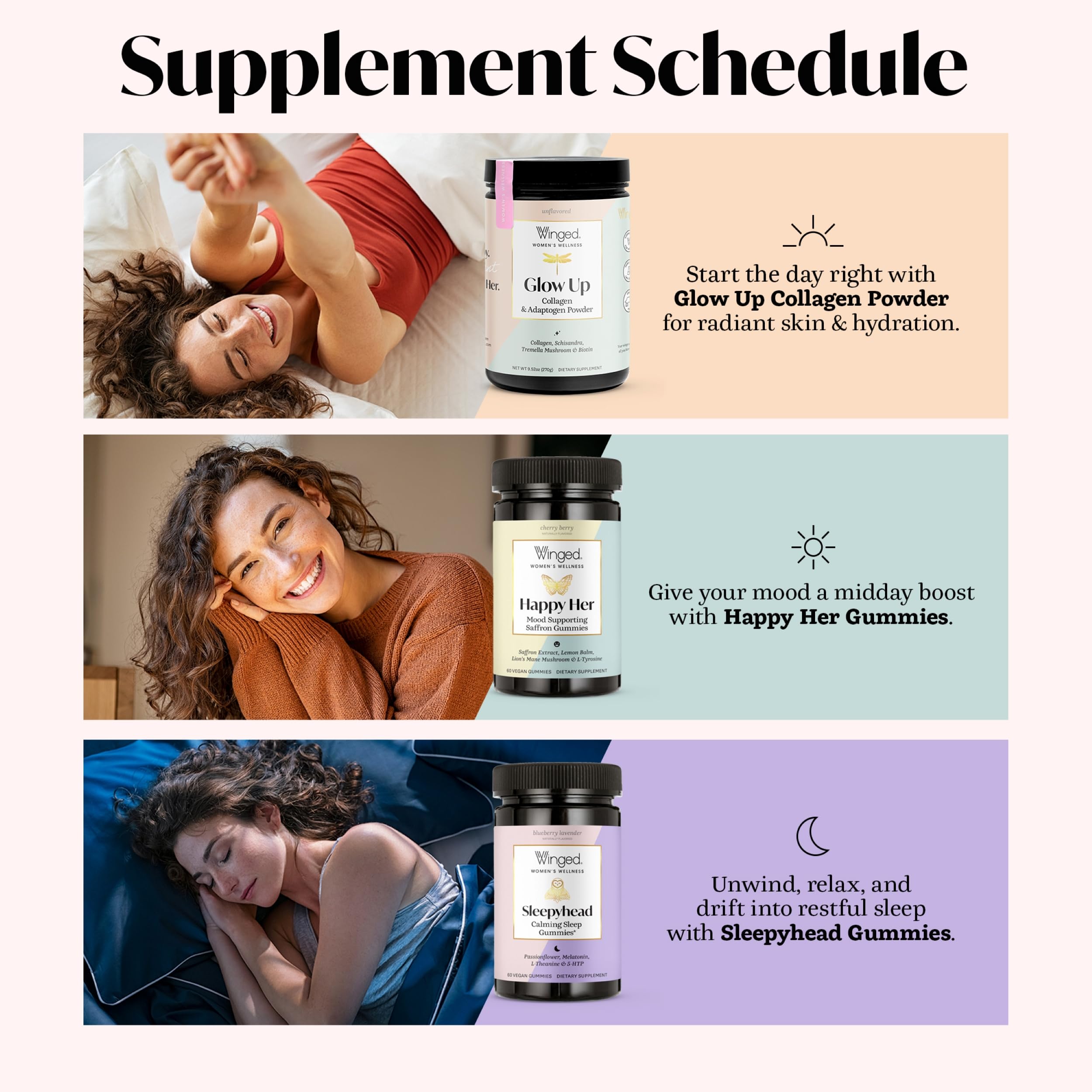 Winged Wellness Happy Her Mood Gummies - Vegan Mood Support for Women