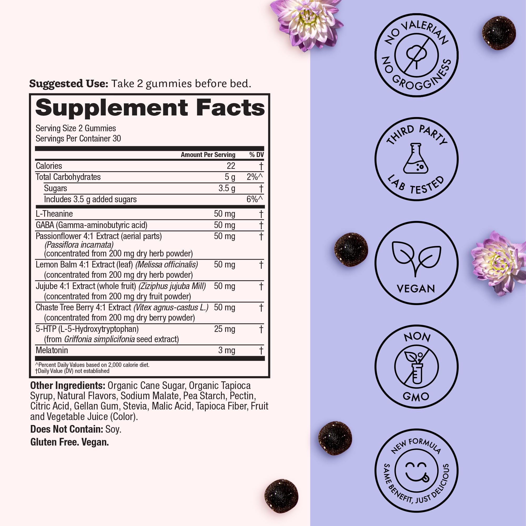 Winged Wellness Sleepyhead Gummies for Women – 3mg Melatonin Sleep Support, Blueberry Lavender, 30 Servings