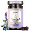 Winged Wellness Sleepyhead Gummies for Women – 3mg Melatonin Sleep Support, Blueberry Lavender, 30 Servings
