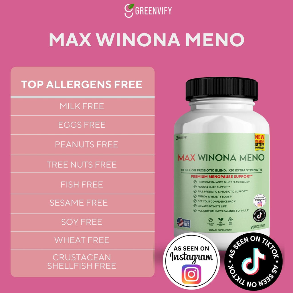Winona Max Premium Menopause Support — 40B CFU Probiotic, 90 Capsules