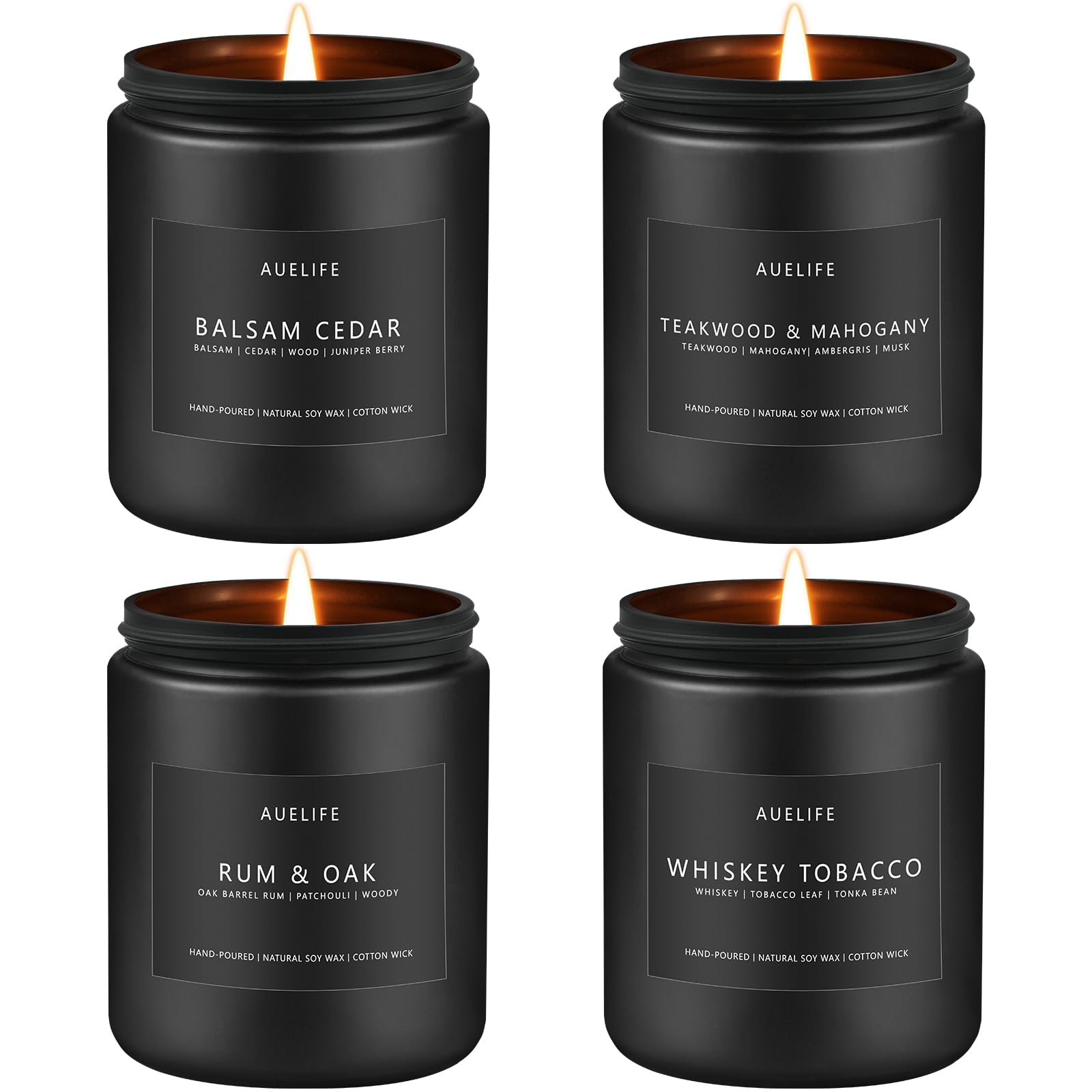 Winter Candle Gift Set for Men – 4 Soy Candles – Masculine Scents