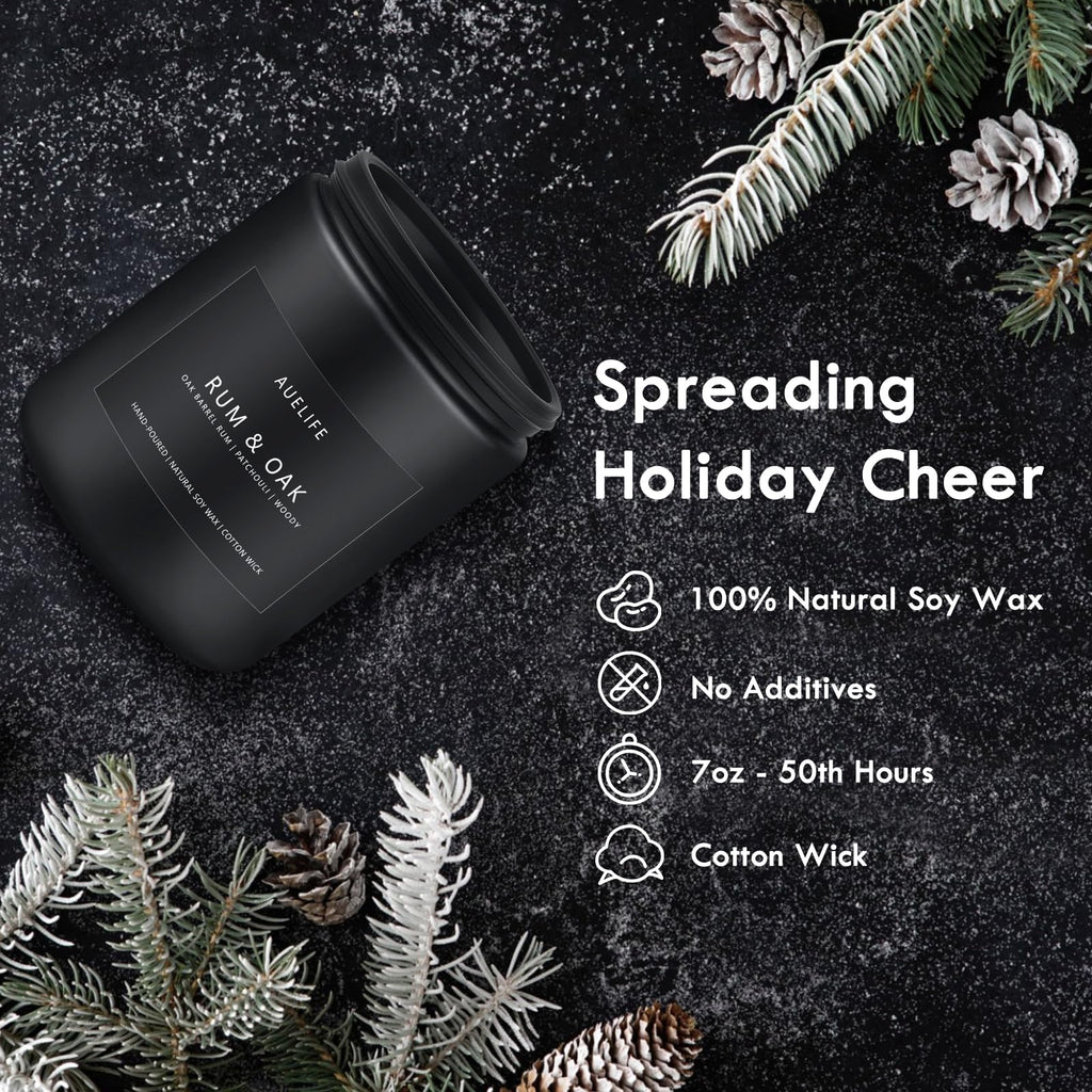 Winter Candle Gift Set for Men – 4 Soy Candles – Masculine Scents