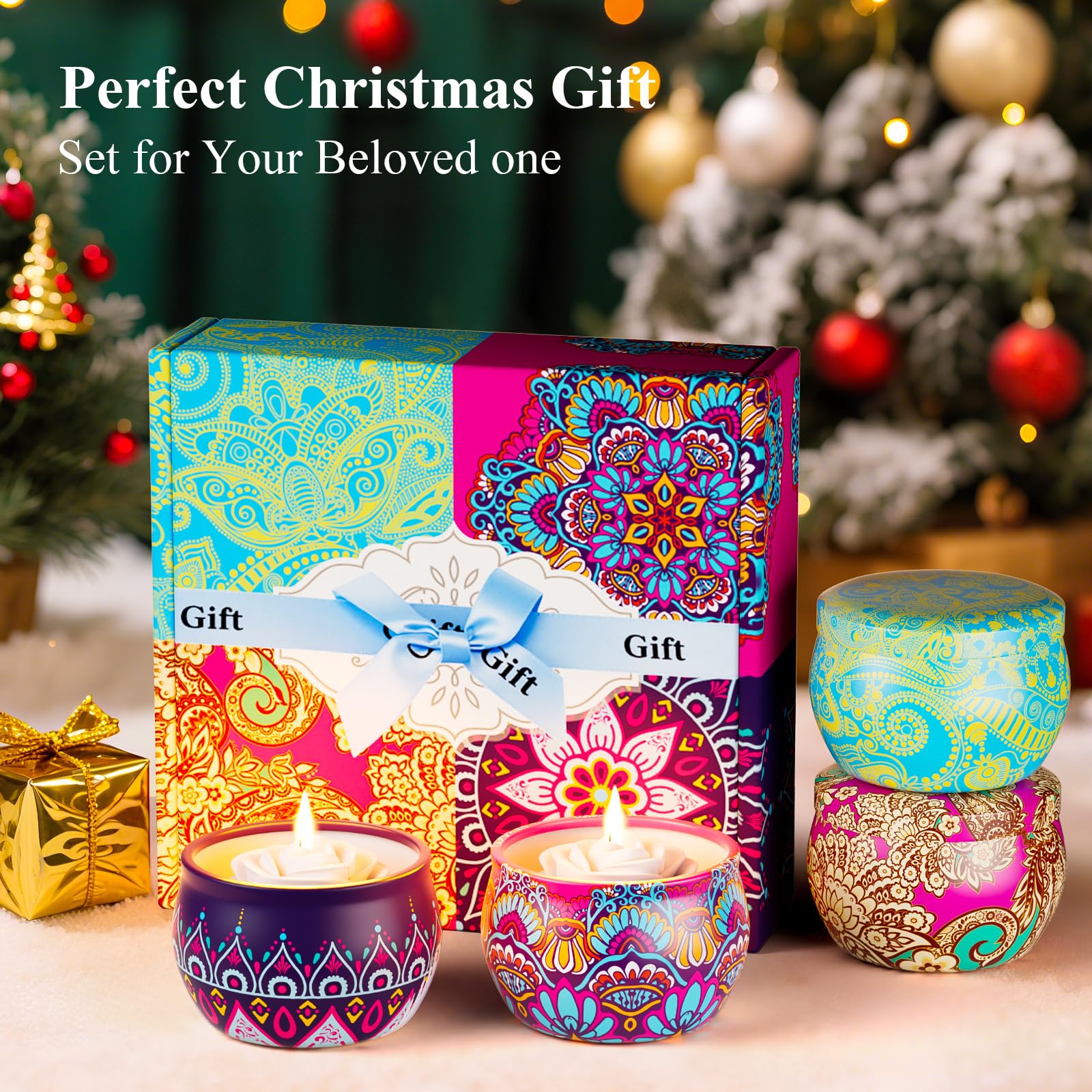 WINTERCRUSH 4-Pack Scented Candles Gift Set – Christmas Home Fragrance