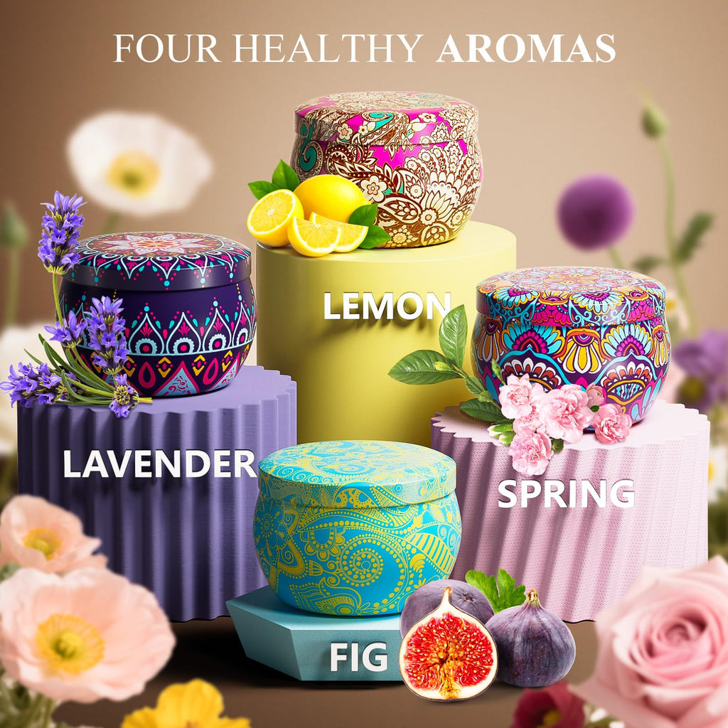 WINTERCRUSH 4-Pack Scented Candles Gift Set – Christmas Home Fragrance