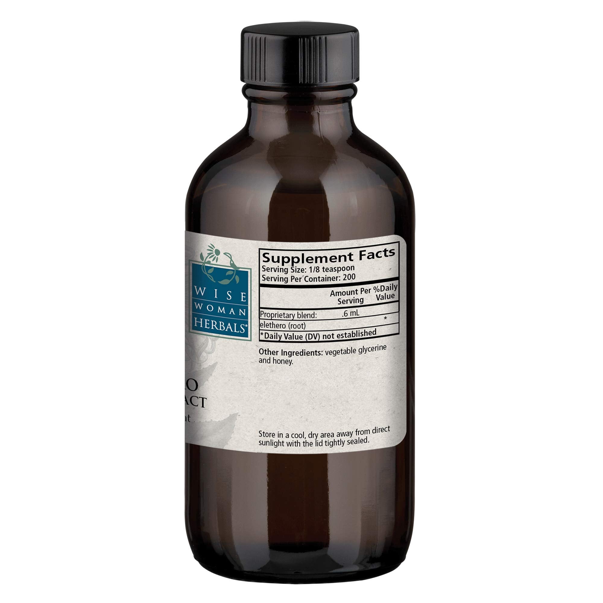 Wise Woman Herbals Eleuthero Root Solid Extract 4:1 – Alcohol-Free Adrenal & Stress Support, Energy & Immunity, 4 Fl Oz
