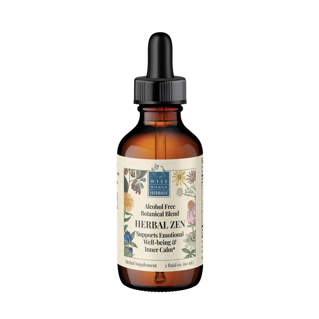 Wise Woman Herbals Herbal Zen – Alcohol-Free Mood Support Glycerite, 2 oz
