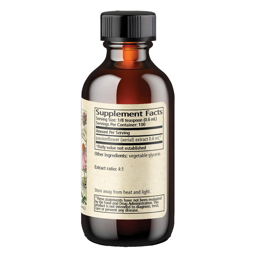 Wise Woman Herbals Passionflower Botanical Syrup 4:1 – Alcohol-Free Sleep Aid, 4 oz