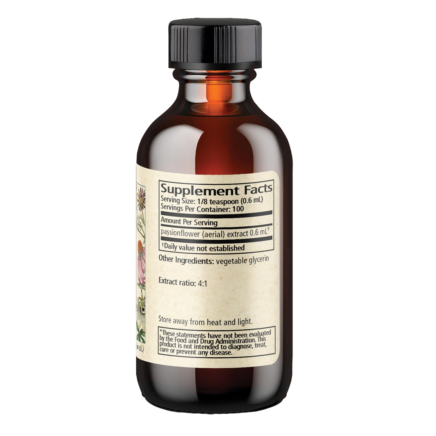 Wise Woman Herbals Passionflower Botanical Syrup 4:1 – Alcohol-Free Sleep Aid, 4 oz