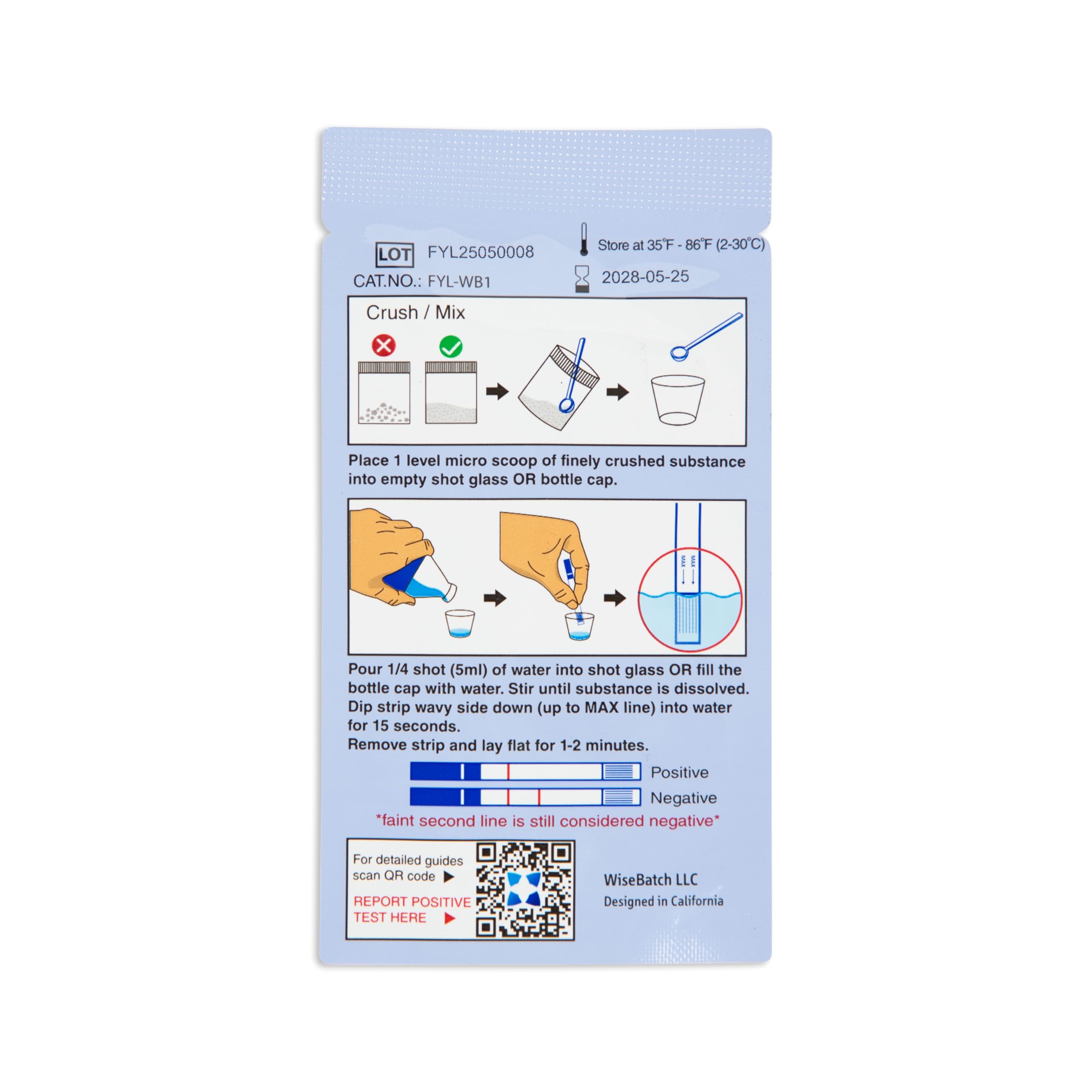 WiseBatch Fentanyl Test Strip Pack (25) + MicroScoop — 99% Accurate, <2 Minutes