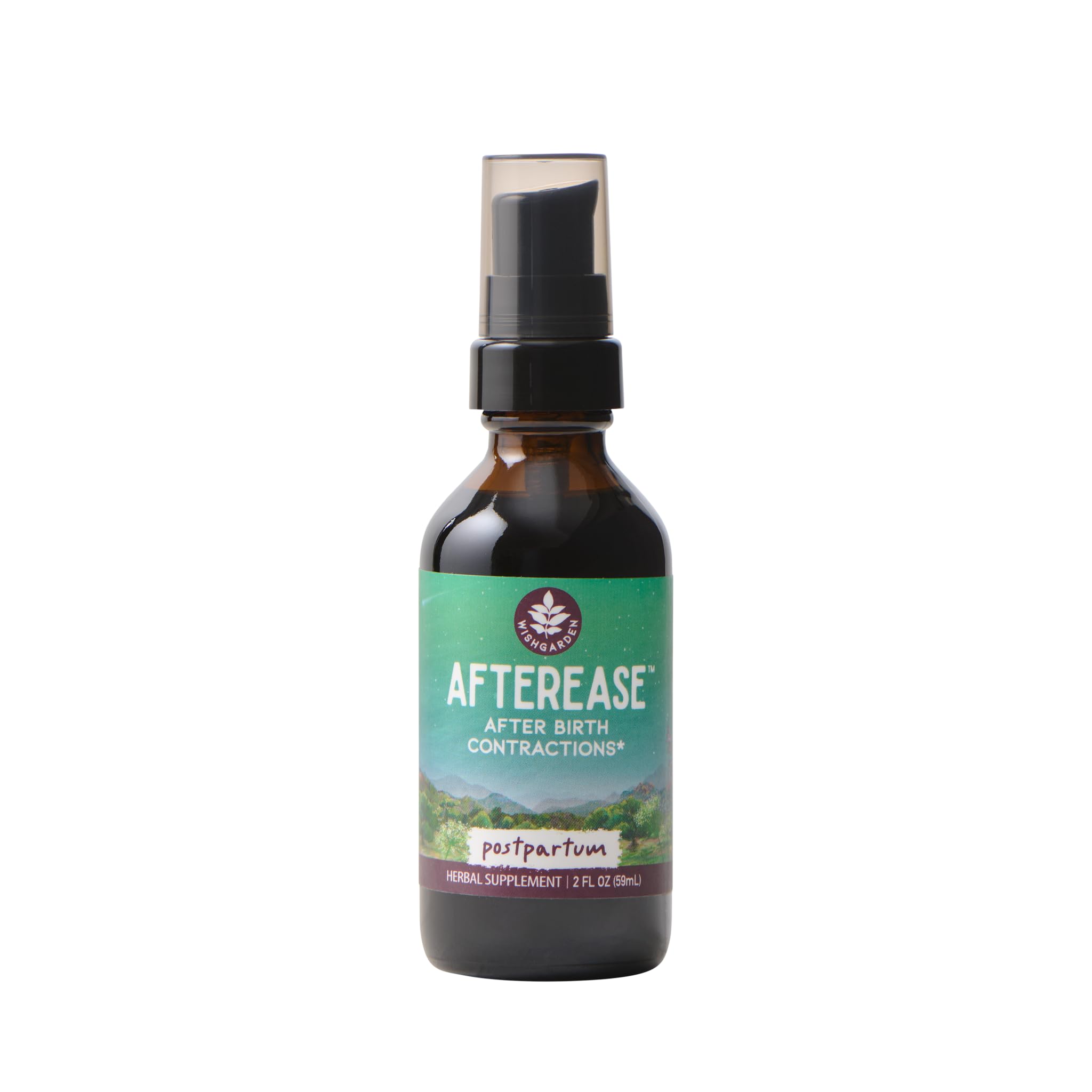 WishGarden AfterEase – All-Natural Postpartum Contractions Support (2 oz)