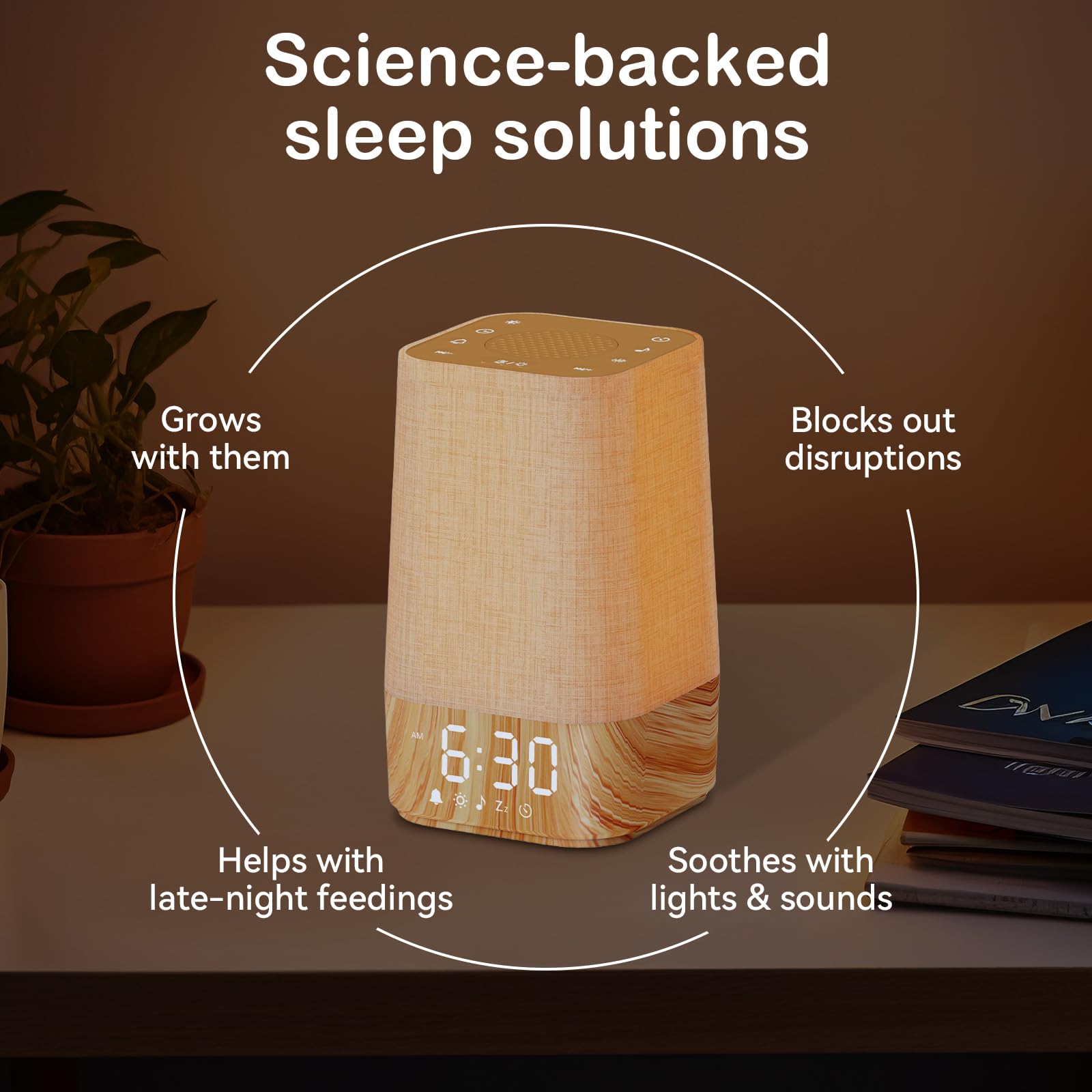 Wkzay Sunrise Alarm Clock with Noise Machine – Gentle Wake, 30 Sleep Sounds
