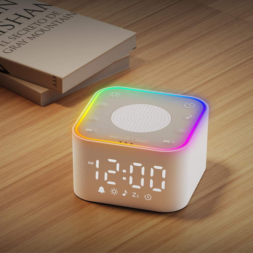 Wkzay White Noise Sound Machine | 30 Non-Looping Sleep Sounds, Night Light & Timer for Adults