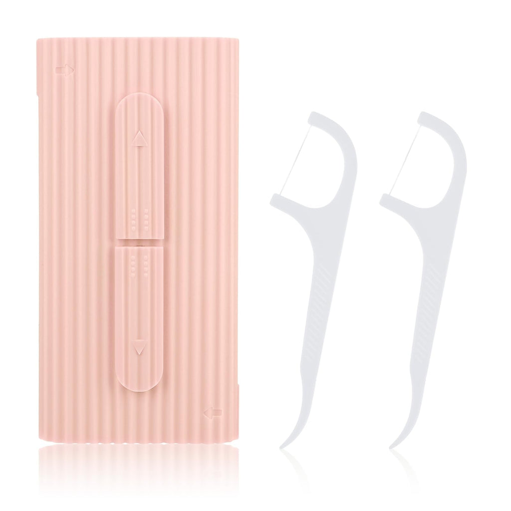 WLLHYF Portable Dental Floss Case – Refillable Travel Flosser (Pink)