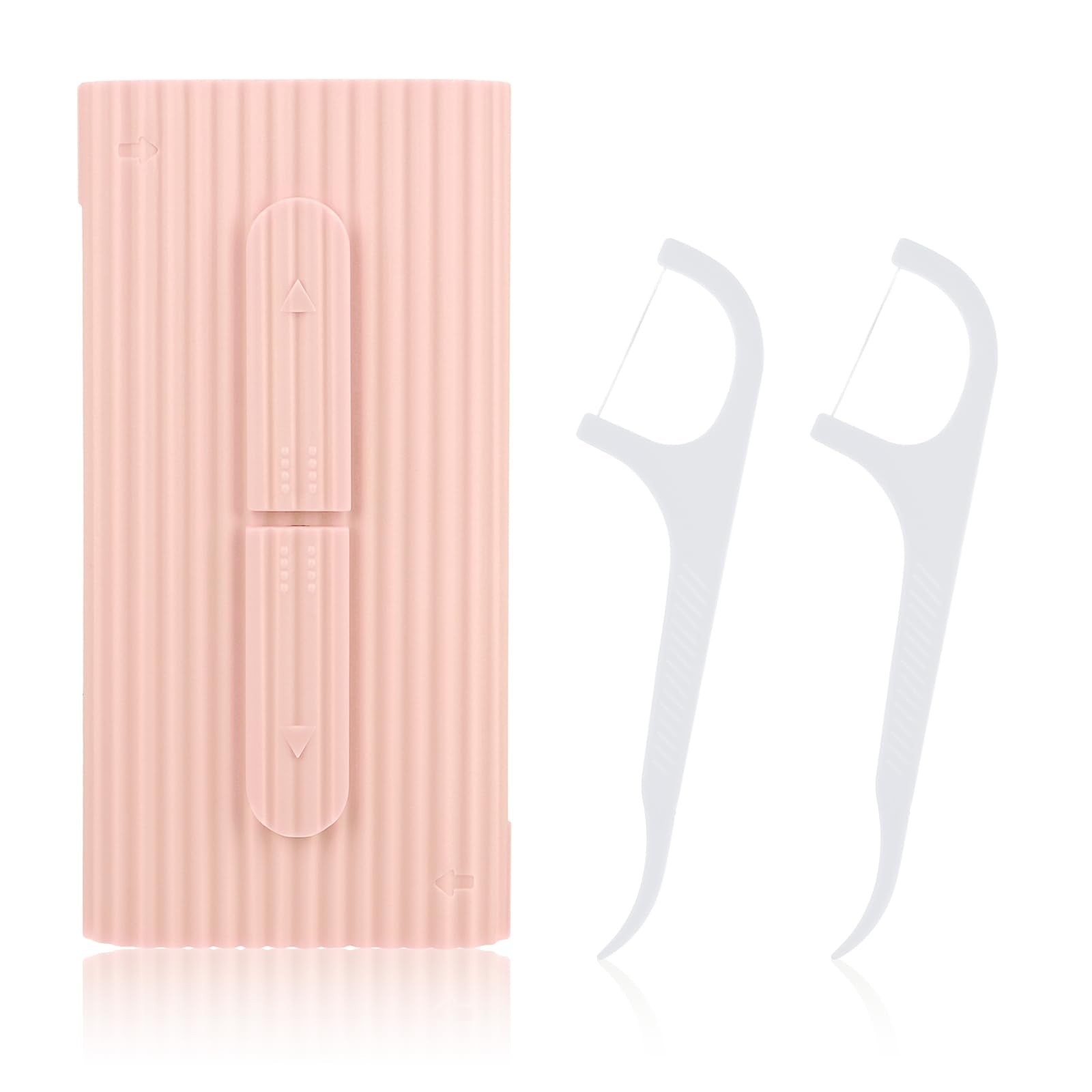WLLHYF Portable Dental Floss Case – Refillable Travel Flosser (Pink)
