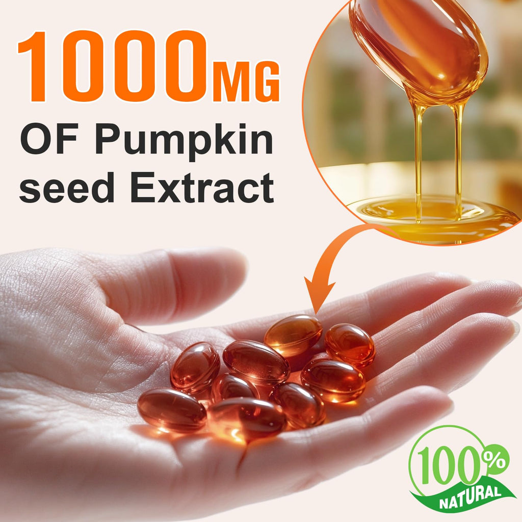 WHLH & WELL-BEING Pumpkin Seed Oil Capsules – 1000mg per Serving, 300 Count (Hair Growth)