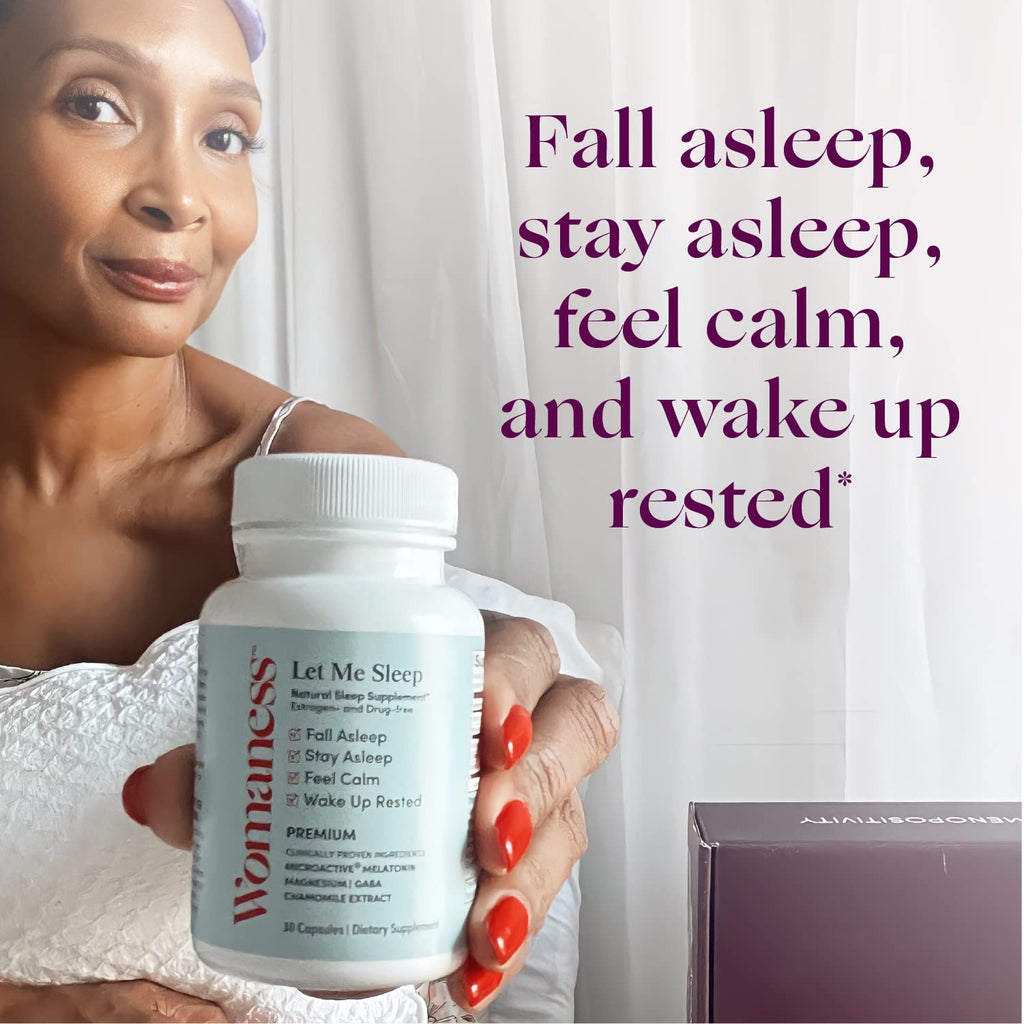 Womaness Let Me Sleep – Natural Sleep Aid with Melatonin 3mg, Magnesium & GABA