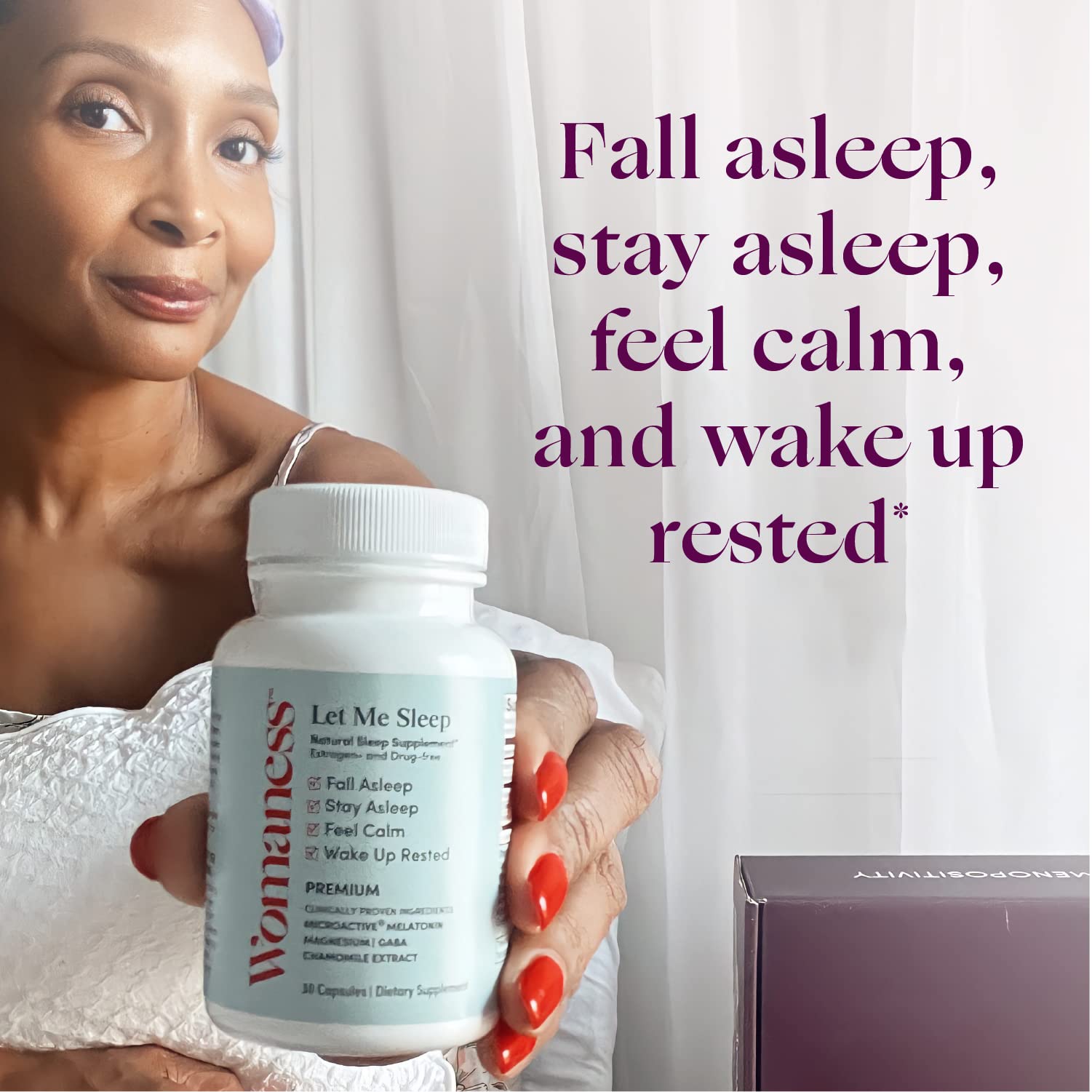 Womaness Let Me Sleep – Natural Sleep Aid with Melatonin 3mg, Magnesium & GABA