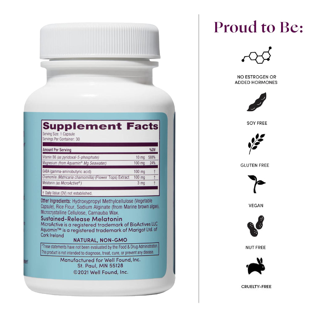 Womaness Let Me Sleep – Natural Sleep Aid with Melatonin 3mg, Magnesium & GABA