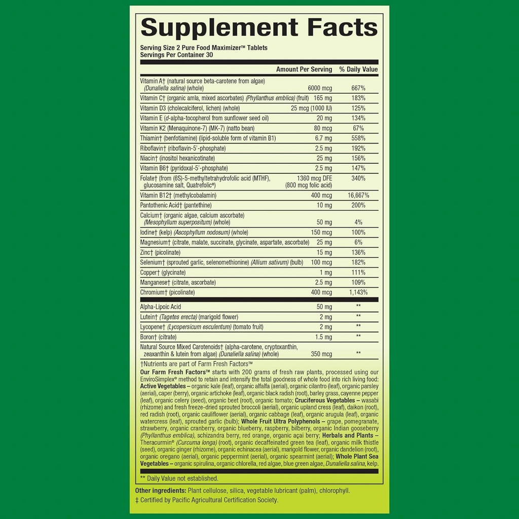 Natural Factors Whole Earth & Sea Women's 50+ Multivitamin & Mineral – 60 Tablets