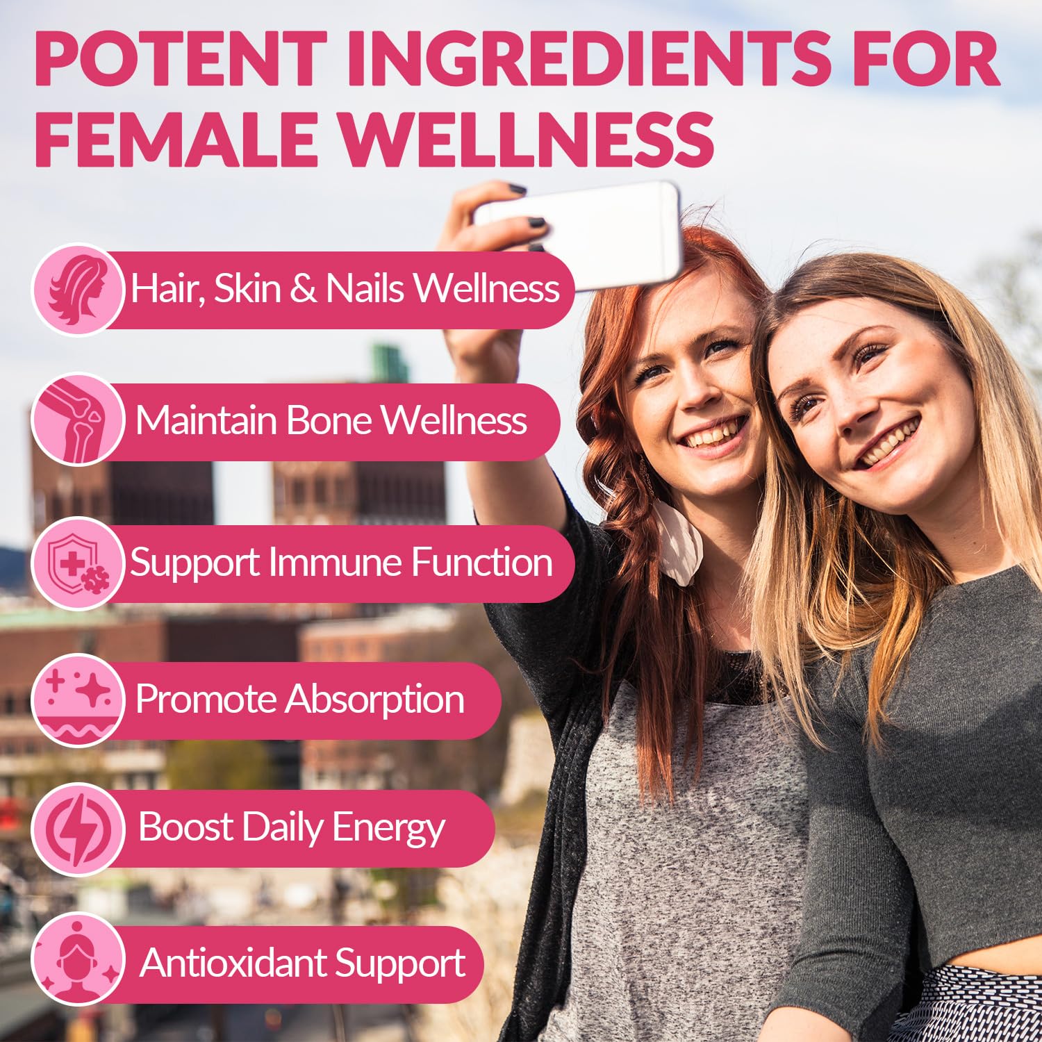 Womens Multivitamin Gummy – Collagen, Iron, Omega-3, Calcium | Sugar Free Daily Vitamins for Skin & Hair