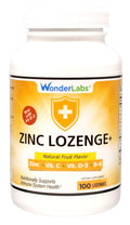 Wonder Laboratories Zinc Lozenges with Vitamin C – 25 mg Zinc, 30 mg Vitamin C, 100 Lozenges