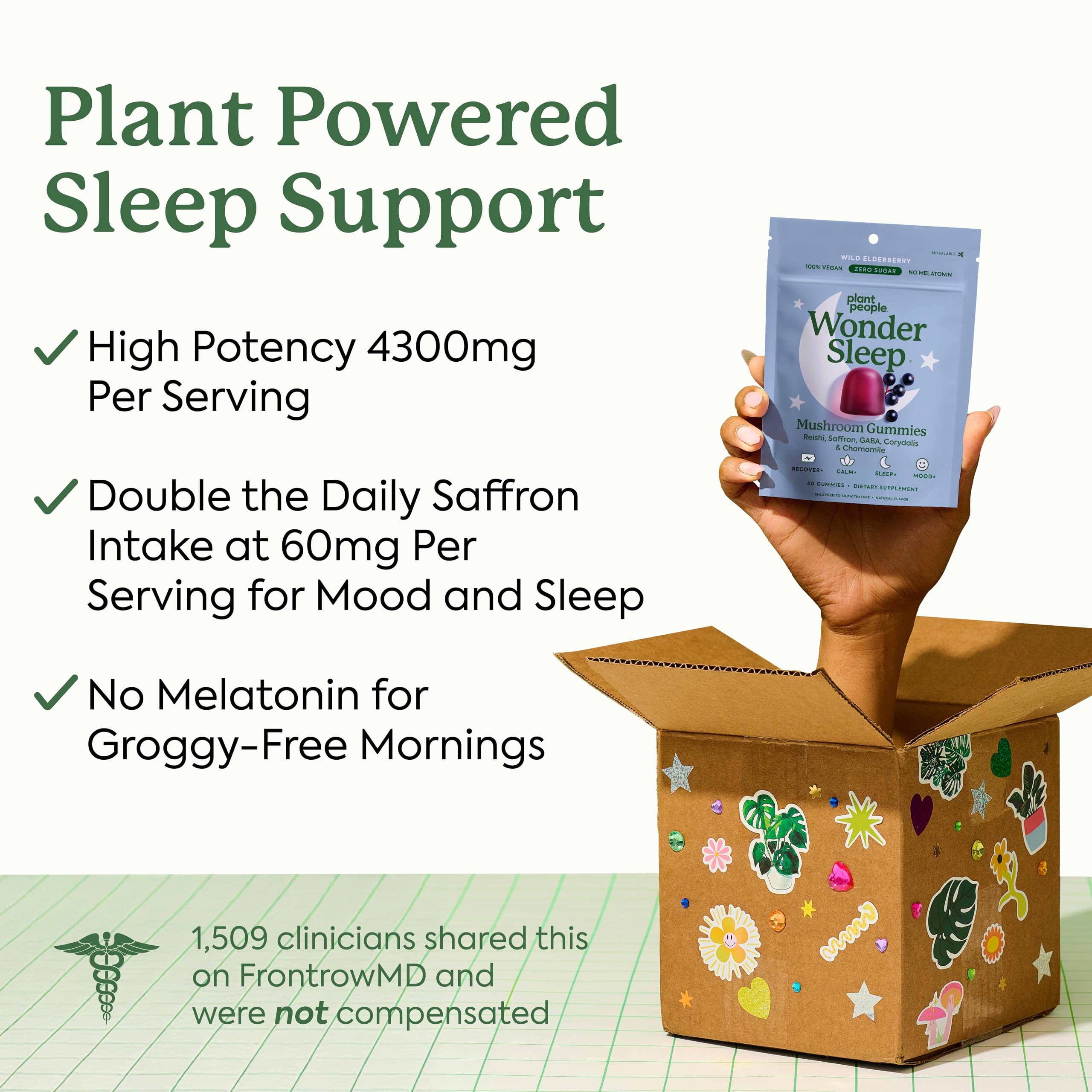 WonderSleep Mushroom Gummies for Sleep & Relaxation – Reishi & Elderberry (60 Count)