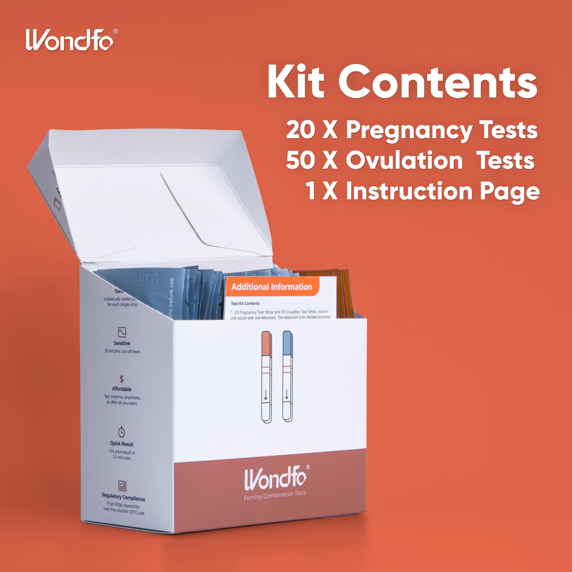 Wondfo 50 LH + 20 HCG Ovulation & Pregnancy Test Kit | Rapid Home Detection