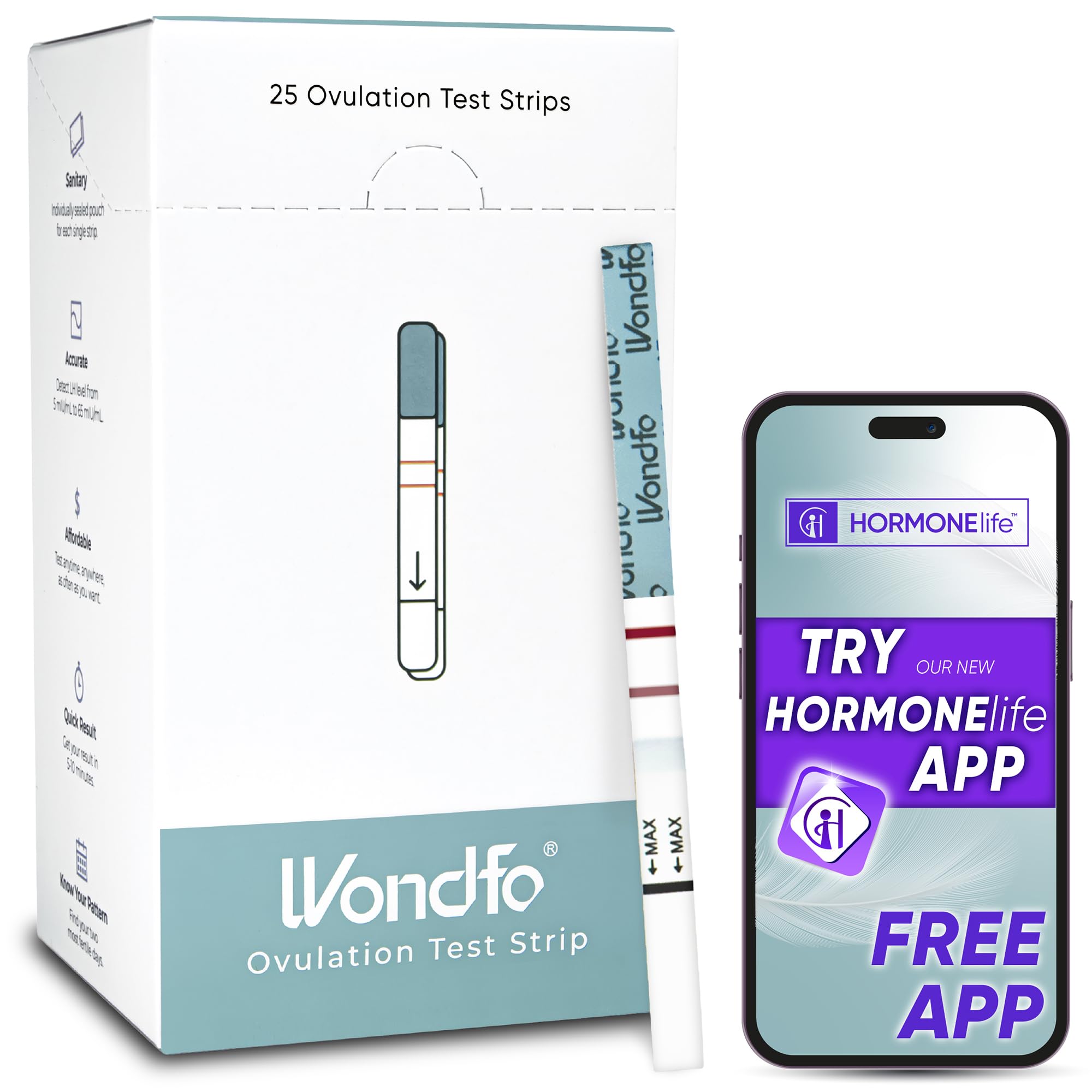 Wondfo Ovulation Test Strips - 25 Count | Fertility Tracking & LH Surge