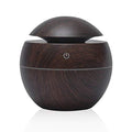 Wood Grain Mushroom Mini Air Diffuser — 130ml Capacity, Deep Wood Grain Finish
