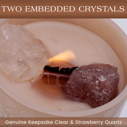 Luxury Crystal Candle for Women – Velvet Rose & Patchouli, Quartz Crystals