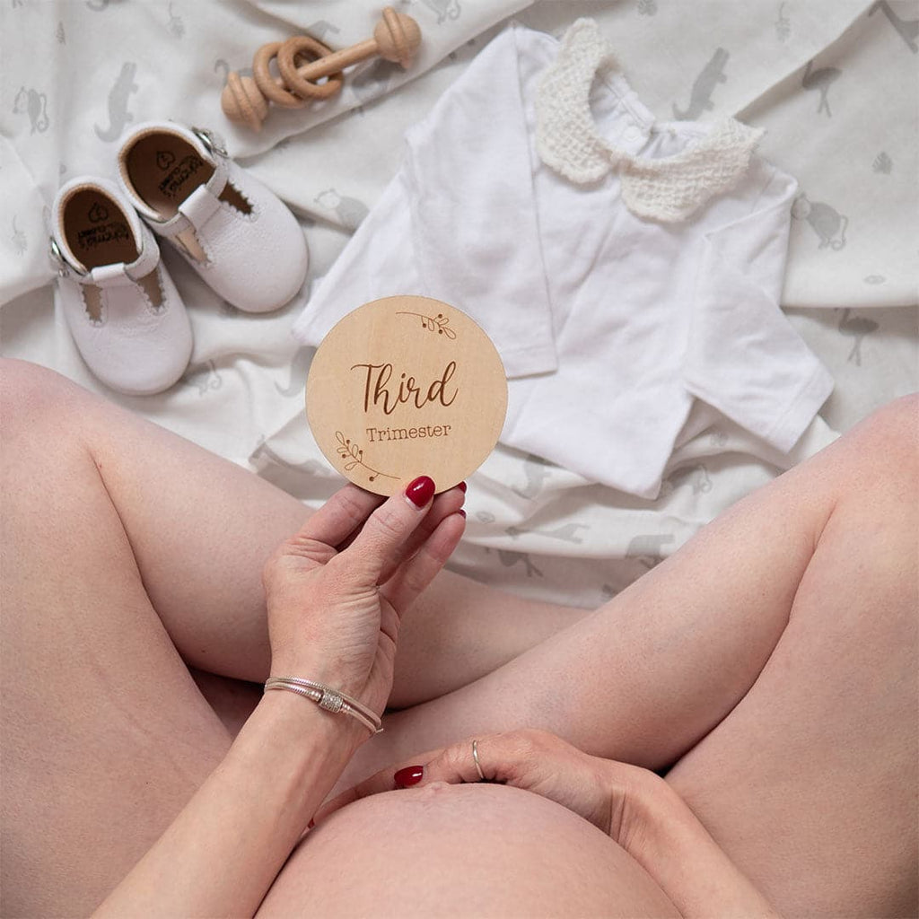 Wooden Pregnancy Milestone Disc Set