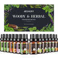 Woody & Herbal Essential Oils Set – 14 Fragrances for Diffusers & DIY Candles (5ml)