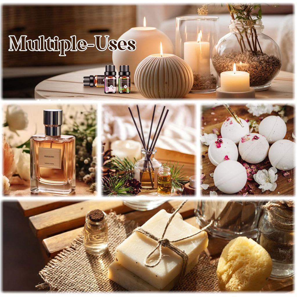 Woody & Herbal Essential Oils Set – 14 Fragrances for Diffusers & DIY Candles (5ml)