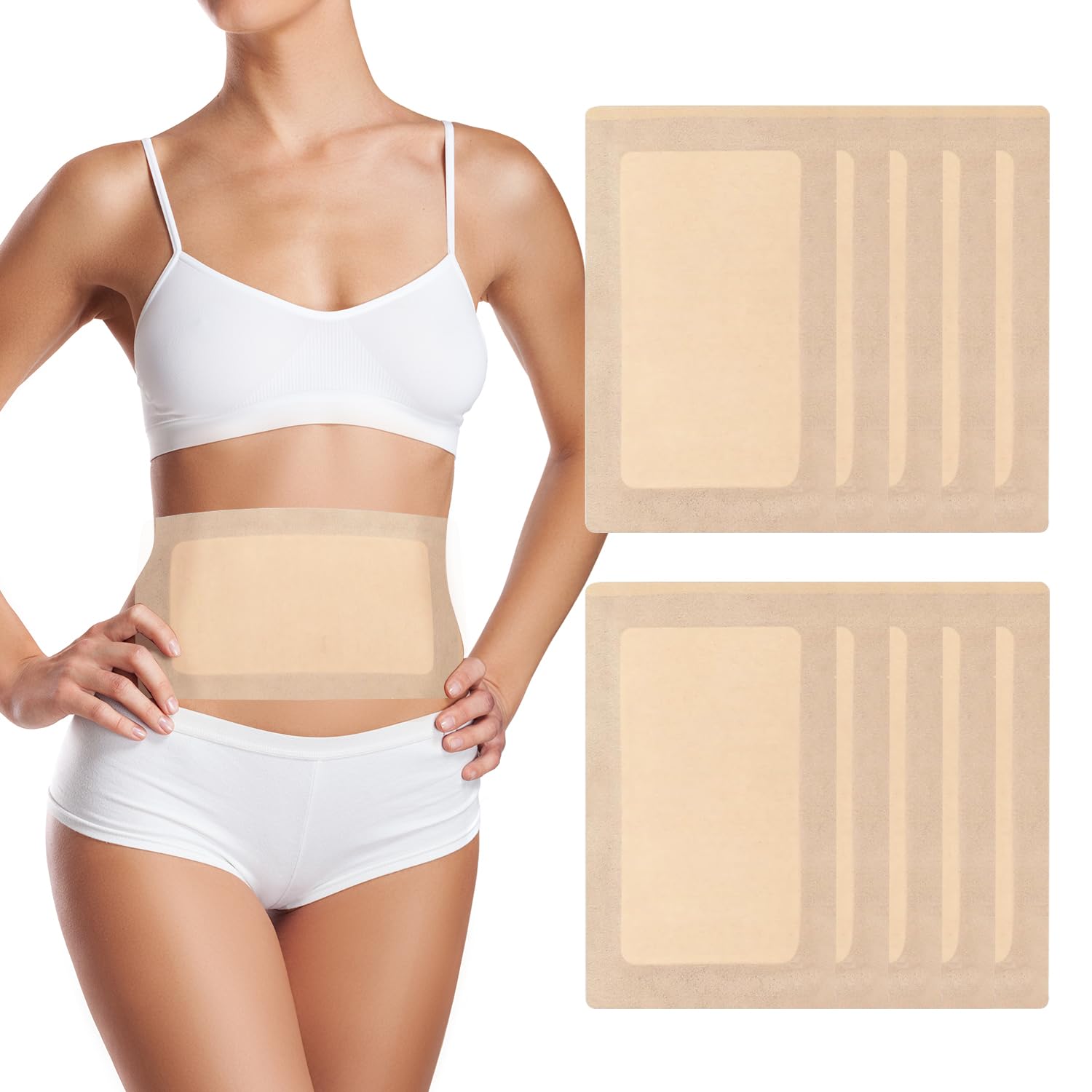 WOOWME 15 Pcs Large Castor Oil Pack Wrap – Disposable Patches for Abdomen/Leg/Back (11x6.3 in)